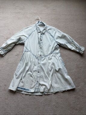 Free people Light Wash Denim Shirt Dress